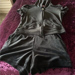 Juicy Couture Charcoal Hooded Pajama Set